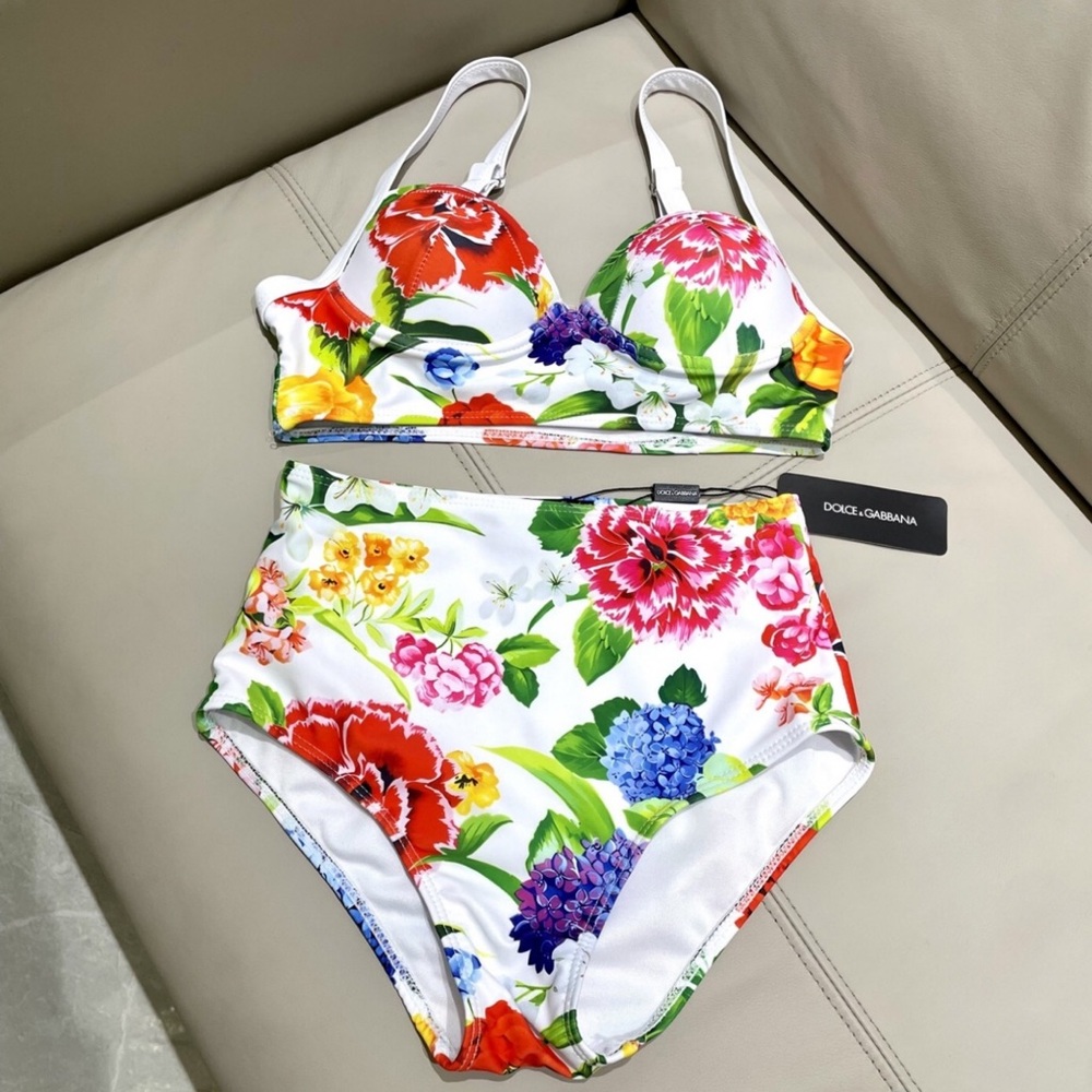 Dolce & Gabbana swimsuit with colorful floral pattern